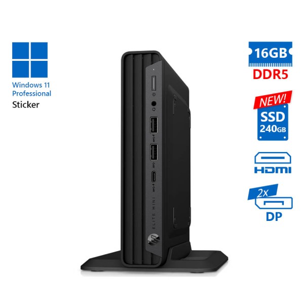 HP Elite mini 600 G9 DM i5-13500T/16GB DDR5/240GB SSD New/No ODD/11P Grade A Refurbished PC