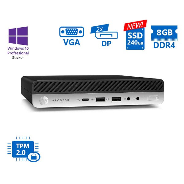 HP ProDesk 600G3 DM i5-7500T/8GB DDR4/240GB SSD New/No ODD/10P Grade A Refurbished PC HP ProDesk 600G3 DM i5-7500T/8GB DDR4/240GB SSD New/No ODD/10P Grade A Refurbished PC