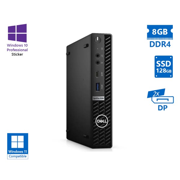 Dell (A-) Optiplex 5080 DM i3-10100T/8GB DDR4/128GB SSD/No ODD/10P Grade A- Refurbished PC