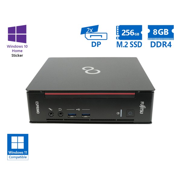 Fujitsu Esprimo Q558 USFF i5-9400/8GB DDR4/256GB M.2 SSD/No ODD/10H Grade A Refurbished PC