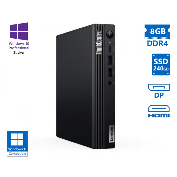 Lenovo (A-) ThinkCentre M70q Tiny i5-10400T/8GB DDR4/240GB SSD/No ODD/10P Grade A- Refurbished PC Lenovo (A-) ThinkCentre M70q Tiny i5-10400T/8GB DDR4/240GB SSD/No ODD/10P Grade A- Refurbished PC