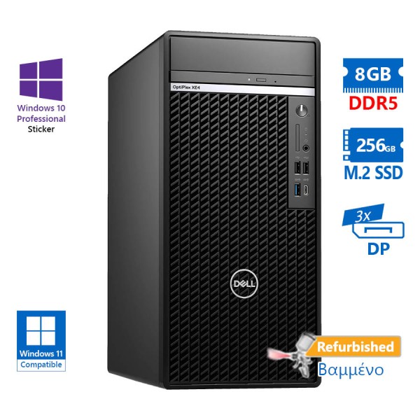 Dell Optiplex XE4 Tower i5-12500/8GB DDR5/256GB M.2 SSD/DVD/10P Grade A+ Refurbished PC