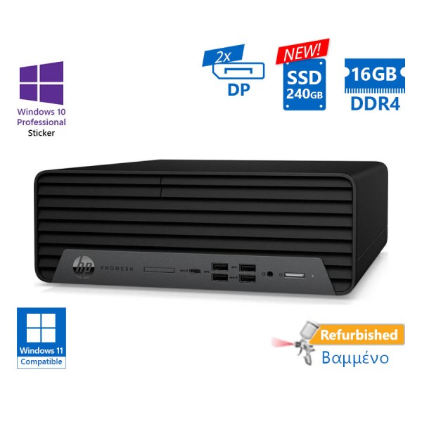 HP 600G6 SFF i7-10700/16GB DDR4/240GB SSD New/DVD/10P Grade A+ Refurbished PC
