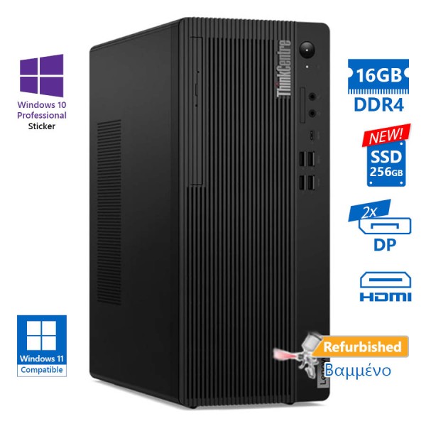 Lenovo M70t Tower i5-10400/16GB DDR4/256GB SSD New/DVD/10P Grade A+ Refurbished PC Lenovo M70t Tower i5-10400/16GB DDR4/256GB SSD New/DVD/10P Grade A+ Refurbished PC