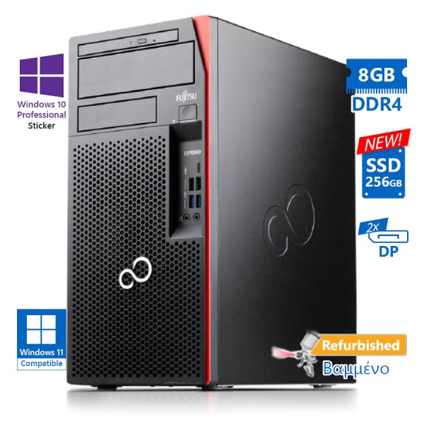 Fujitsu P758 Tower i5-8500/8GB DDR4/256GB SSD New/No ODD/10P Grade A+ Refurbished PC
