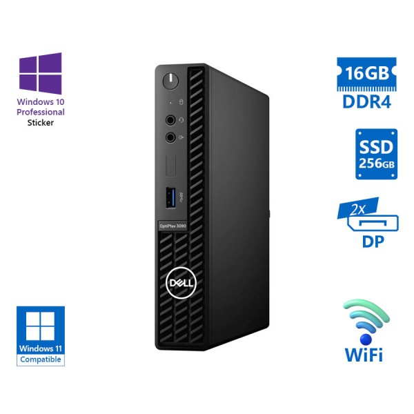 Dell Optiplex 3090 DM WiFi i5-10500T/16GB DDR4/256GB SSD/No ODD/10P Grade A Refurbished PC Dell Optiplex 3090 DM WiFi i5-10500T/16GB DDR4/256GB SSD/No ODD/10P Grade A Refurbished PC