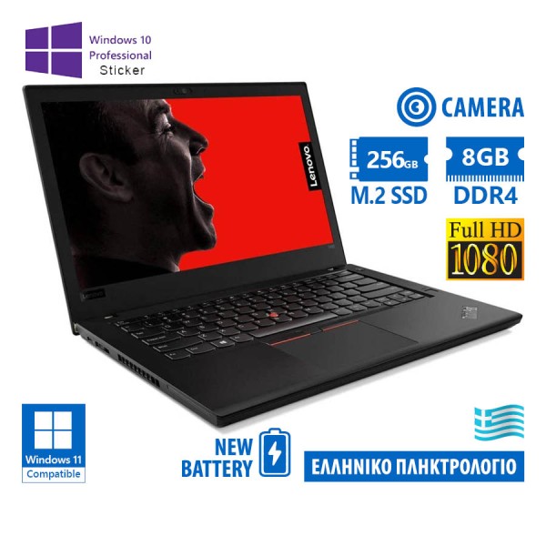 Lenovo (A-) ThinkPad T480 i5-8350U/14``FHD/8GB DDR4/256GB M.2 SSD/No ODD/Camera/New Baterry/10P Grad