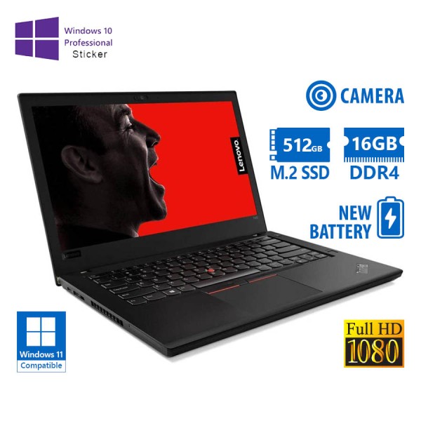 Lenovo ThinkPad T480 i5-8250U/14``FHD/16GB DDR4/512GB M.2 SSD/No ODD/Camera/New Battery/10P Grade A Lenovo ThinkPad T480 i5-8250U/14``FHD/16GB DDR4/512GB M.2 SSD/No ODD/Camera/New Battery/10P Grade A