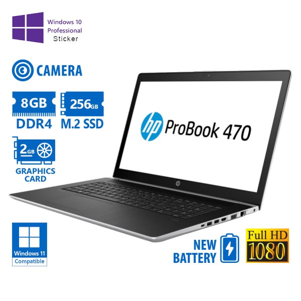 HP ProBook 470 G5 i5-8250U/17.3``FHD/8GB DDR4/256GB M.2 SSD/No ODD/GeForce 930MX (2GB)/Camera/New Ba