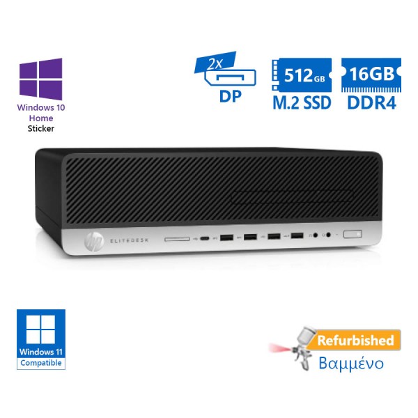 HP 800G4 SFF i7-8700/16GB DDR4/512GB M.2 SSD/No ODD/10H Grade A+ Refurbished PC HP 800G4 SFF i7-8700/16GB DDR4/512GB M.2 SSD/No ODD/10H Grade A+ Refurbished PC