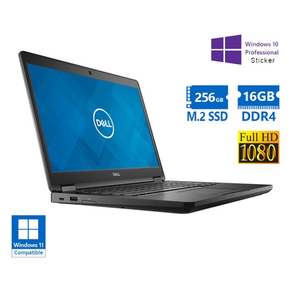 Dell (A-) Latitude 5490 i5-8350U/14``FHD/16GB DDR4/256GB M.2 SSD/No ODD/10P Grade A- Refurbished Lap
