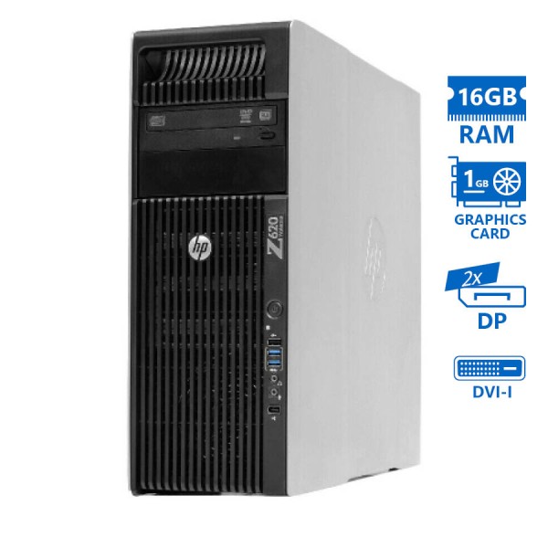 HP Z620 Tower Xeon E5-2620(6-Cores)/16GB DDR3/500GB/Nvidia 1GB/DVD/8P Grade A Workstation Ref.PC HP Z620 Tower Xeon E5-2620(6-Cores)/16GB DDR3/500GB/Nvidia 1GB/DVD/8P Grade A Workstation Ref.PC