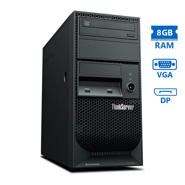 Lenovo ThinkServer TS130 Tower E3-1235/8GB DDR3/500GB/DVD/SBS08R2STD/Refurbished Server Lenovo ThinkServer TS130 Tower E3-1235/8GB DDR3/500GB/DVD/SBS08R2STD/Refurbished Server