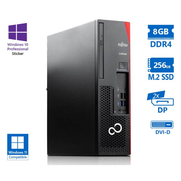 Fujitsu D738 SFF i5-8400/8GB DDR4/256GB M.2 SSD/No ODD/10P Grade A Refurbished PC Fujitsu D738 SFF i5-8400/8GB DDR4/256GB M.2 SSD/No ODD/10P Grade A Refurbished PC