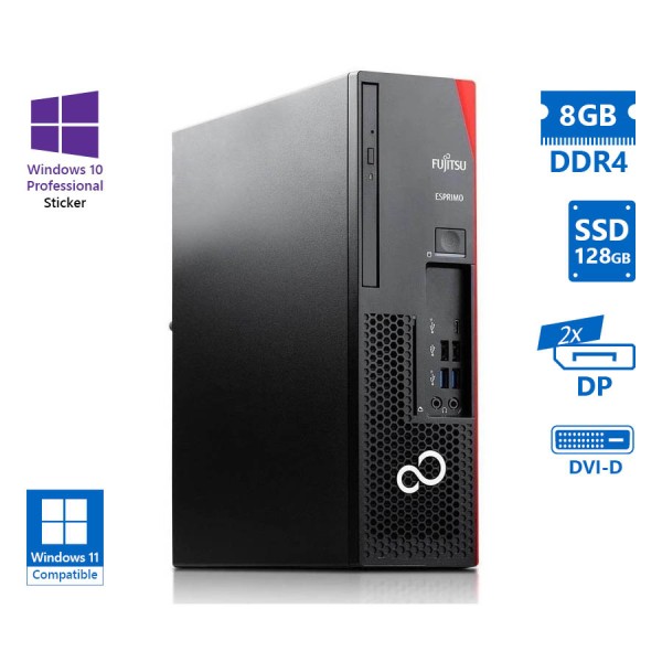Fujitsu D738 SFF i3-9100/8GB DDR4/128GB SSD/DVD/10P Grade A Refurbished PC Fujitsu D738 SFF i3-9100/8GB DDR4/128GB SSD/DVD/10P Grade A Refurbished PC