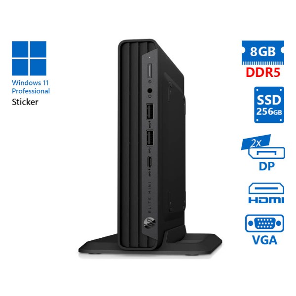 HP Elite mini 600 G9 DM i5-12500/8GB DDR5/256GB SSD/No ODD/11P Grade A Refurbished PC