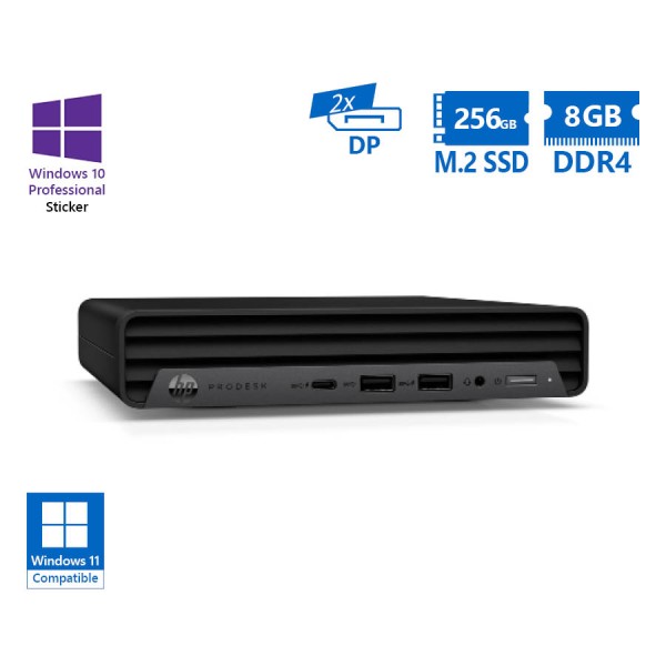 HP ProDesk 400 G6 DM i3-10100T/8GB DDR4/256GB M.2 SSD/No ODD/10P Grade A Refurbished PC
