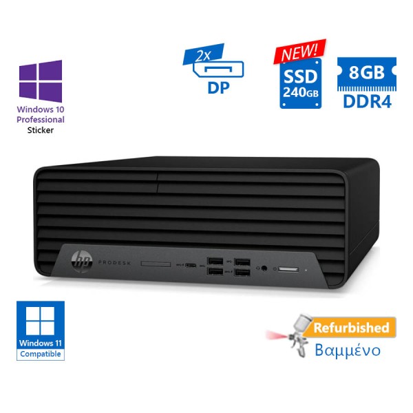 HP 600G6 SFF i3-10100/8GB DDR4/240GB SDD New/DVD/10P Grade A+ Refurbished PC
