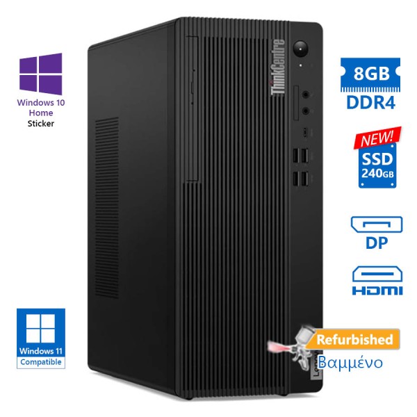 Lenovo M70t Tower i5-10400/8GB DDR4/240GB SSD New/No ODD/10H Grade A+ Refurbished PC