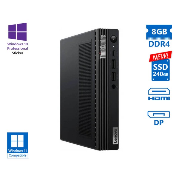 Lenovo ThinkCentre M90q Tiny i5-10500/8GB DDR4/240GB SSD New/No ODD/10P Grade A Refurbished PC
