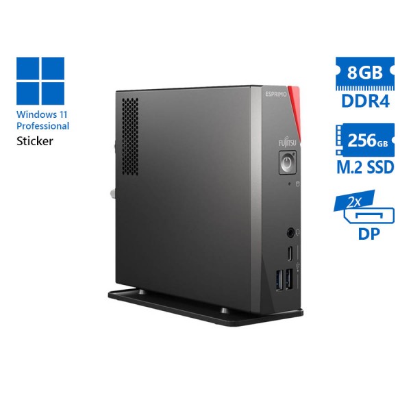 Fujitsu Esprimo G6012 Tiny i5-12400T/8GB DDR4/256GB M.2 SSD/No ODD/11P Grade A Refurbished PC