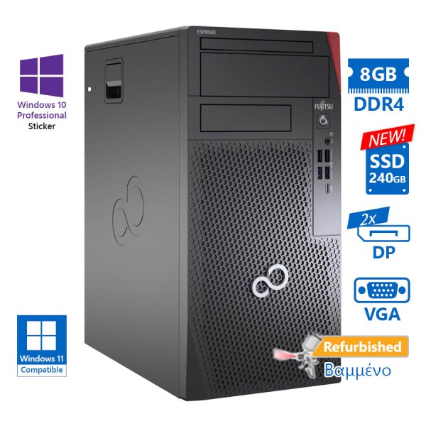 Fujitsu P7010 Tower i5-10500/8GB DDR4/240GB SSD New/No ODD/10P Grade A+ Refurbished PC