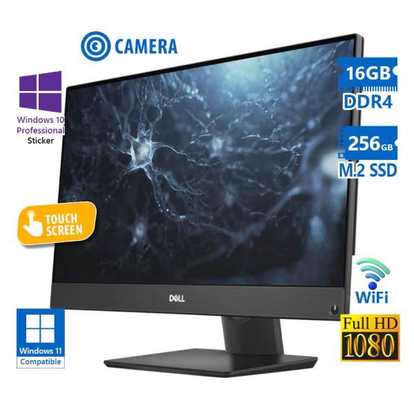 Dell OptiPlex 7480 WiFi AIO w/Toushscreen 24”FHD/i5-10500/16GB DDR4/256GB M.2 SSD/DVD/Webcam/10P Gra