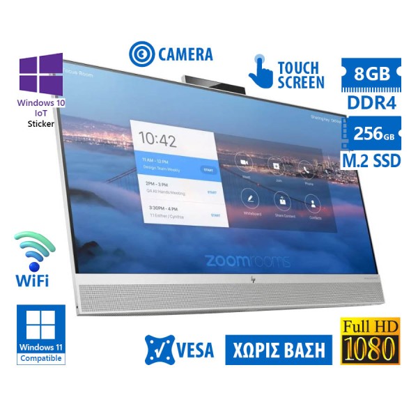 HP Collaboration G6  WiFi AIO w/Toushscreen 24”FHD/i5-10500/8GB DDR4/256GB M.2 SSD/No ODD/Webcam/No