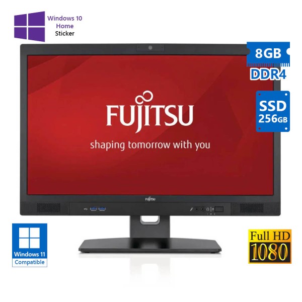 Fujitsu Esprimo K558 AIO w/Monitor 24``FHD/i3-8100T/8GB DDR4/256GB SSD/DVD/10H Grade A Refurbished P