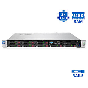 Refurbished Server HP DL360 G9 R1U 2xE5-2620v3/32GB DDR4/No HDD/2xPSU/Rails/No ODD/P440ar