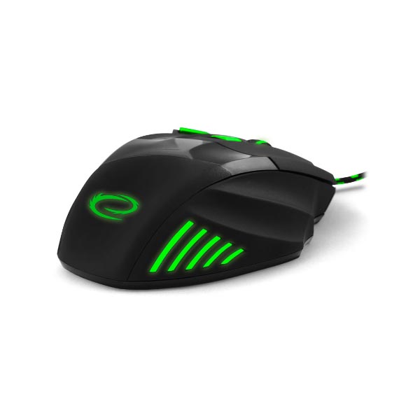 Wolf Gaming mouse ενσύρματο μαύρο/πράσινο 7 Keys 2400dpi EGM201