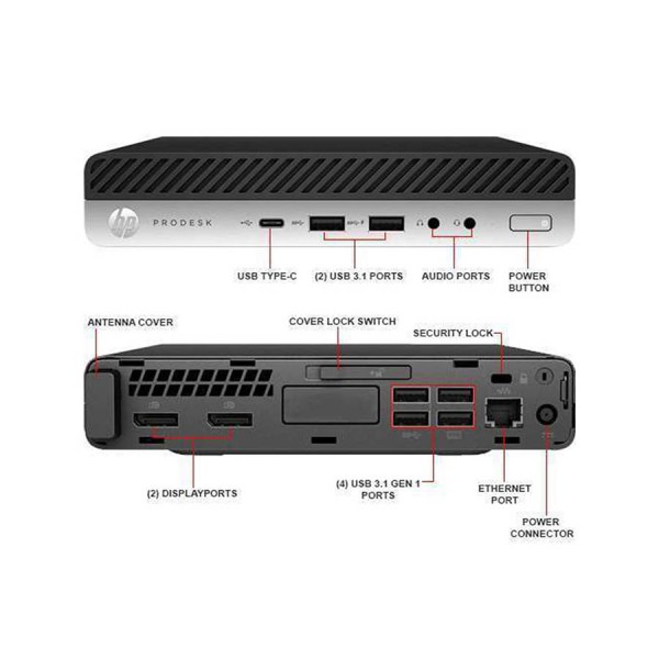 HP EliteDesk 800G3 DM i5-6500T/8GB DDR4/256GB SSD/No ODD/10P Grade A Refurbished PC