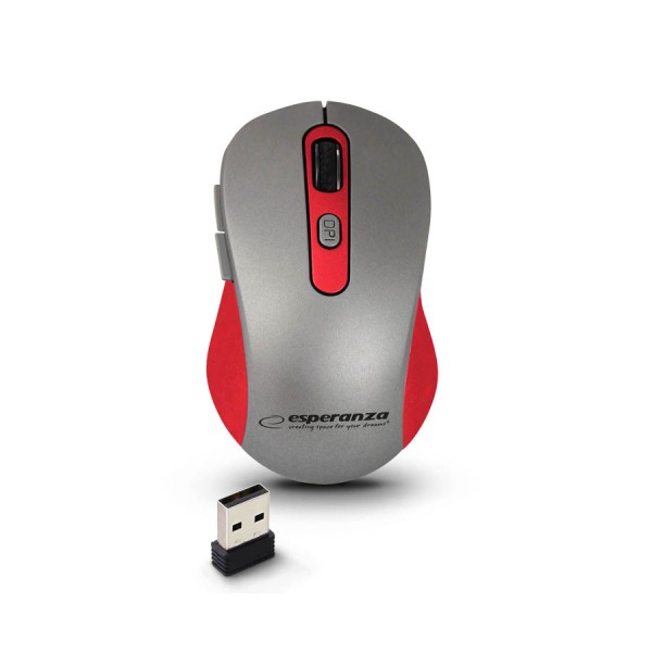 Ασύρματο Ποντίκι Adara 2.4Ghz 800-1600 Dpi κόκκινο/ασημί EM131R