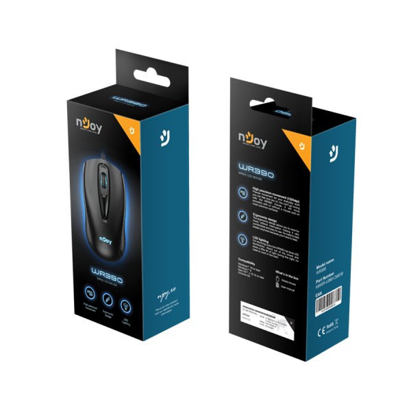 WR390 Ενσύρματο Ποντίκι USB μαύρο 1200dpi