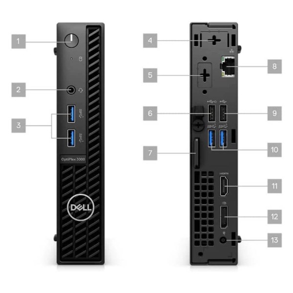 Dell (A-) Optiplex 3000 DM i5-12500T/8GB DDR4/256GB SSD/No ODD/10P Grade A- Refurbished PC
